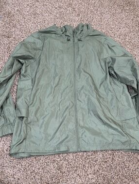 Avia Olive Utility Hooded Windbreaker Jacket